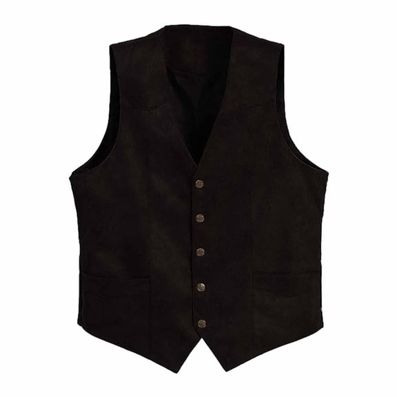 Jackets for Men, Men's Sleeveless Slim Tank Vest Vintage V-Neck Buttons Waistcoat Curved Hem Gilet Single Breasted Business Western Jacket