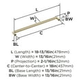 thumbnail image 5 of Amerock Balata 18 inch (457mm) Center-to-Center Golden Champagne Appliance Pull, 5 of 6