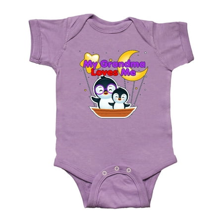 

Inktastic My Grandma Loves Me Penguin Gift Baby Boy or Baby Girl Bodysuit