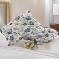 thumbnail image 2 of Navy Blue Floral Lumbar Pillow Covers 20x12 Inch Set of 2, Beige Vintage Farmhouse Botanical Leaves Waterproof Outdoor Pillow Covers, Decorative Cushion Pillowcases for Couch, Sofa, Bed, Patio, 2 of 9