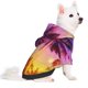 thumbnail image 2 of Fotbe Palm Trees at Sunset Sudadera con Estampado para Perros Pequeños – Suéter con Capucha para Mascotas, Tela Suave de Forro Polar con Bolsillo-Small, 2 of 7