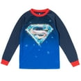 thumbnail image 3 of DC Comics Justice League Superman Christmas Little Boys Pullover Pajama Shirt and Pants Sleep Set Toddler to Big Kid, 3 of 5