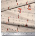 thumbnail image 3 of Soimoi White Cotton Duck Fabric Notes & Guitar Musical Instrument Print Fabric by Yard 42 Inch Wide, 3 of 3