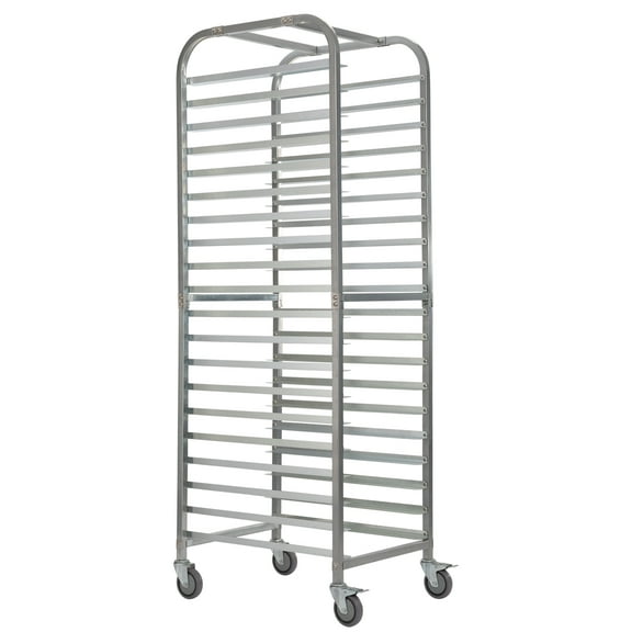 Commercial-Grade 20-Tier Sheet Pan Rack, Galvanized Iron Bakery Rack, Super Capacity Bread Rack with wheels, Silver