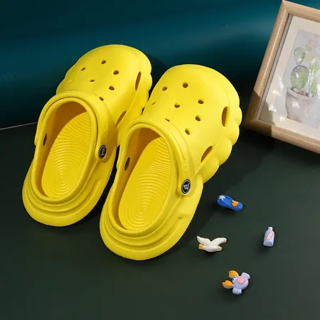 

GEDER-S Toddler Kids Clogs Solid Color Soft Sole Anti-Fat Outer Wear Round Toe EVA Sandals