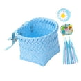 thumbnail image 2 of Cesta de bicicleta para niños tejida a mano, cesta de triciclo de repuesto, cesta de almacenamiento desmontable Azul, 2 of 9