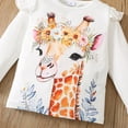 thumbnail image 6 of RTKFRFLM Girls Outfits Set Toddler Winter Clothes Long Sleeve Top And Pants Comfy Casual Playwear With Giraffe Print Design For Daily Wear Clothing Sets,Size 4-5 Years, 6 of 7