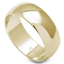 Gold-Tone Sterling Silver Round Plain Bridal Band Ring 7MM Size 7