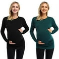 thumbnail image 2 of Maternity Shirt Side Button and Ruched Maternity Tunic Tops Maternity Short Sleeve T-Shirts (M,Black&amp;BW), 2 of 9