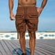 thumbnail image 1 of pstuiky Pantalones cortos de entrenamiento para hombre, Pantalones cortos cargo cómodos con cintura elástica y bolsillos a la moda para hombre, de verano, informales, lisos, 1 of 6