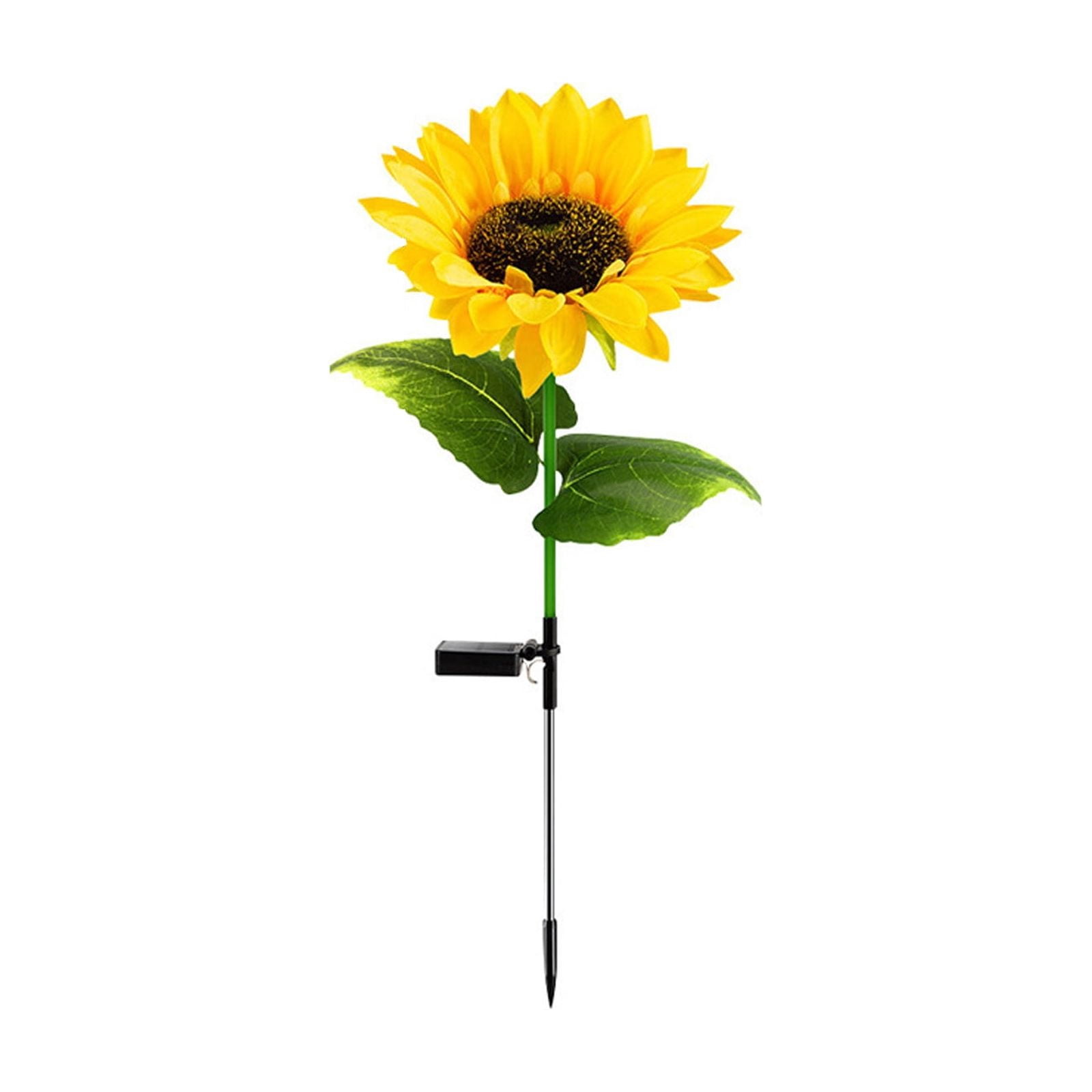 Lunxisen 2 Pcs Sunflower Solar Lights Outdoor Decor Garden Stake Waterproof Solar Powered Landscape Lighting for Yard Pathway