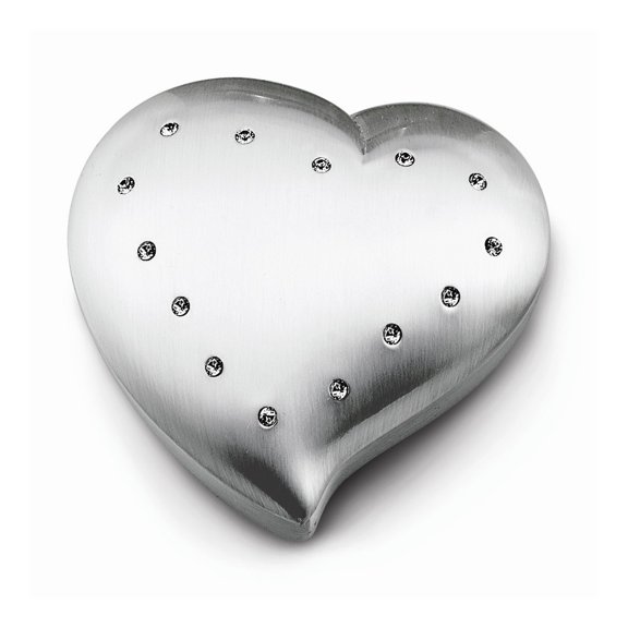 FB Jewels Brushed Heart Jewelry Box w/Crystals