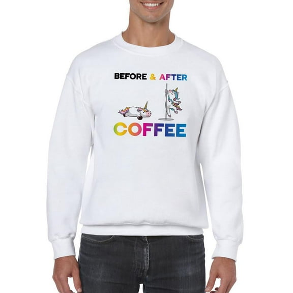 Before And After Coffee Sweatshirt Men -SPIdeals Designs, Male x-Large