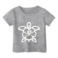 thumbnail image 3 of WhouRiu Toddler Girls' T Shirts Short Sleeve Turtle Print Loose T Shirt Child Summer Fashion Tops Gray,Sizes 3-4, 3 of 3