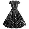thumbnail image 3 of RUTAYY Women's Dress Retro Short Sleeve Evening Party Gown with Belt Comfortable Breathable Beach Vacation Dresses, 3 of 8