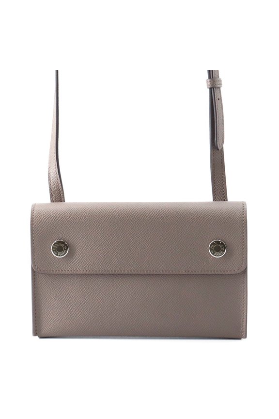 Pre-Owned Herms Shoulder Wallet Nap To Go Etain Lacquer Hardware Epson K Stamp HERMES WALLET