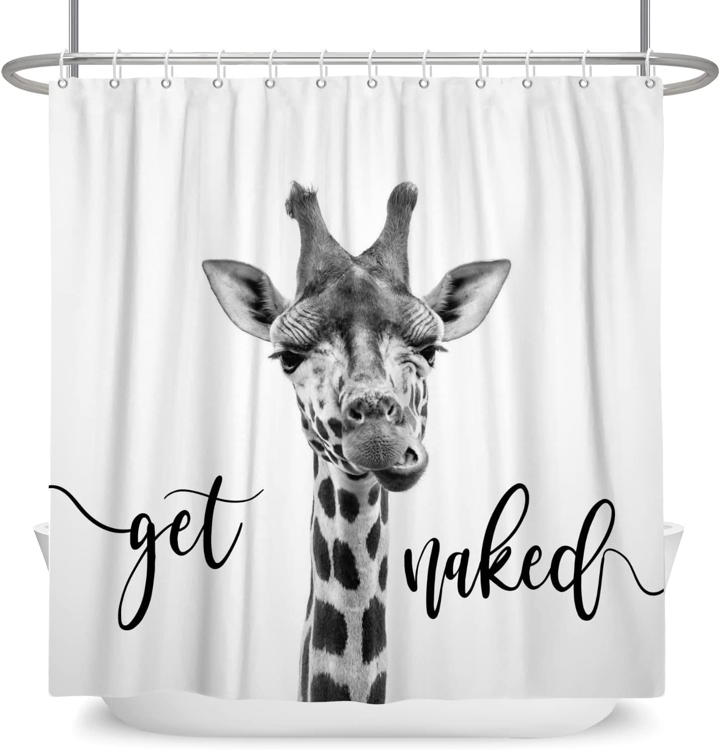 aoselan Funny Giraffe Get Naked Shower Curtains Jungle Safari Tropical