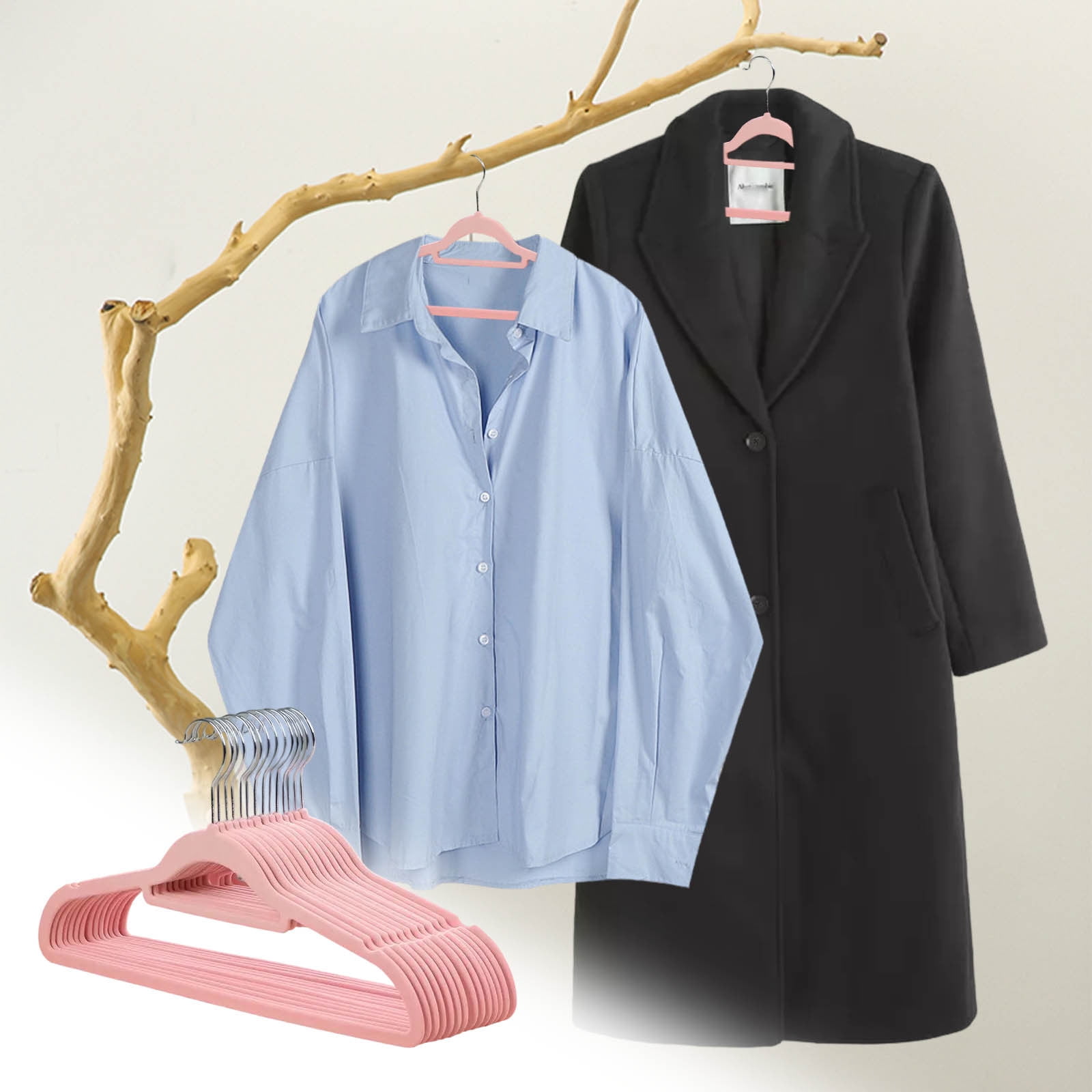 Lot De 30 Cintres Velours Pour Bébés Et Enfants - Crème - Anti-dérapant