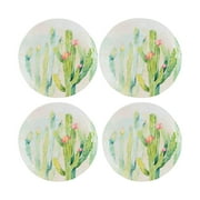 Gourmet Art 4-Piece 6 Inch Melamine Serving Plates Appetizer Plates Dessert Plates (Cactus Garden)