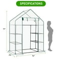 thumbnail image 6 of Mini Walk-in Greenhouse with PE Cover, 4-Shelf Indoor Outdoor Plant Gardening Green House for Garden Backyard, 56" x 29" x 77", White, 6 of 11