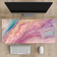 thumbnail image 3 of UPCEED Marble Mouse Pad Pink and Blue Mouse Pad 31.5"x11.8" HD Printed Non-Slip Stitched Edges Desktop Mat, 3 of 7