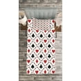 thumbnail image 3 of Ambesonne Casino Quilted Bedspread Set 2 Pcs, Tourist Poker Cards Art, Twin Size, Red Black, 3 of 3