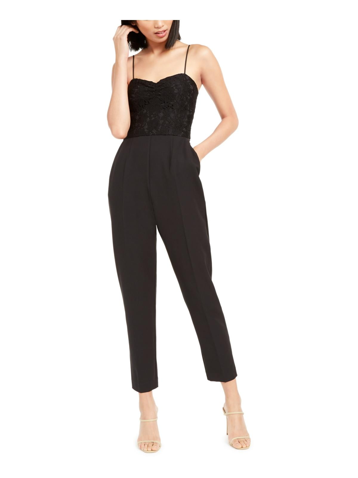jumpsuit with lace overlay