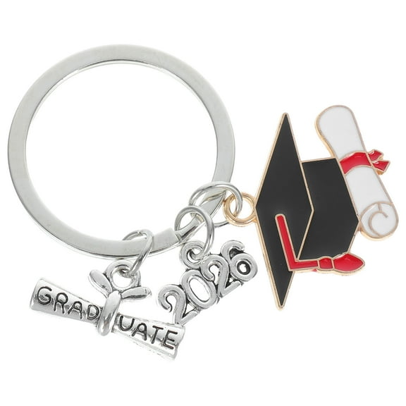 HONMEET 2Pcs Graduation Cap Keychain For Him 2026 Elegant Design Alloy Keepsake Student College Graduation Ceremony