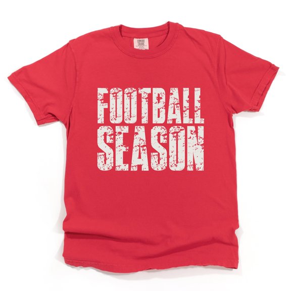 Football Season Block Distressed - Women's Garment Dyed Graphic T-Shirt