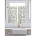thumbnail image 2 of Tier Curtains 45 Inches Long, Green Leaf Flower Window Treatment Curtain Drapes, Vintage Farmhouse Bohemian Spring Window Half Privacy Curtains for Bedroom Bathroom, 42"x45", 2 Panels, 2 of 7