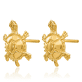 thumbnail image 3 of 14K Solid Yellow Gold Sea Turtle Stud Earrings, 3 of 10