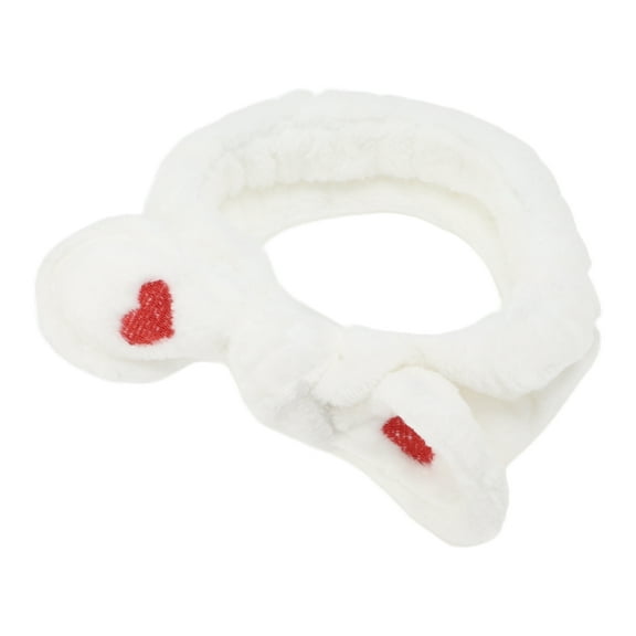 Unique Bargains 1 Pc Fashion Plush Wide Side Heart Knotted Headwrap for Women 7.09"x1.97" White