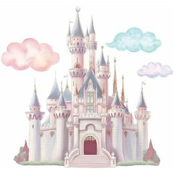 Princess  , Watercolor Cloud Fairy  Wall Sticker, Large Vinyl Removable Peel and Stick Wall Decal for Girls Bedroom Nursery Living Room Home Indoor Wall Art Decoration