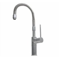 Whitehaus Collection  WHLX78558-BN 7.62 in. Metrohaus commercial single hole faucet with flexible spout and lever handle- Brushed Nickel-PVD