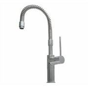 Whitehaus Collection WHLX78558-BN 7.62 in. Metrohaus commercial single hole faucet with flexible spout and lever handle- Brushed Nickel-PVD