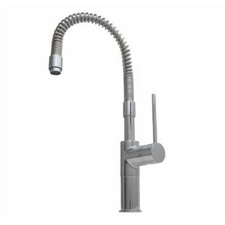Whitehaus Collection WHLX78558-BN 7.62 in. Metrohaus commercial single hole faucet with flexible spout and lever handle- Brushed Nickel-PVD