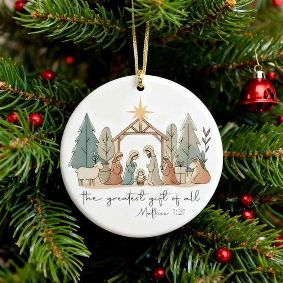 Christmas Jesus Nativity Scene Decorative 2D Acrylic Ornament 8cm