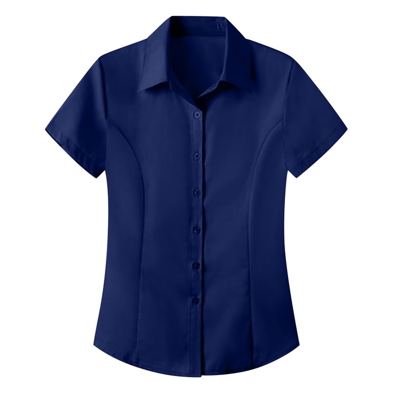 dress shirt for interview women Holzkary 3Pc Short Sleeve Button Dress Shirts for Women Interview Formal Outfit  Clothing Without Ironing Shirt for Women Business Shirt Cotton Button Down  Shirts for Women Slim Fit Blouse Top Q 5Xl -