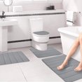 thumbnail image 4 of Dianli 4-Piece Bathroom Mat Set + Foam Padded Bath Rugs + Non-Slip Latex Bottom + Soft Water-Absorbent Toilet Mats + Machine Washable and Quick-Dry Bathroom Decor, 4 of 9