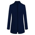 thumbnail image 3 of Lyinloo Fashion Women Wool Coat Trench Jacket Ladies Warm Long Overcoat Outwear Dark Blue XXXXL, 3 of 4