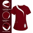 thumbnail image 1 of LVHAOGJOB Womens Pullover Tees with Pockets Solid Color Shirts V Neck Short Sleeve Daily Tops for Women, 1 of 8