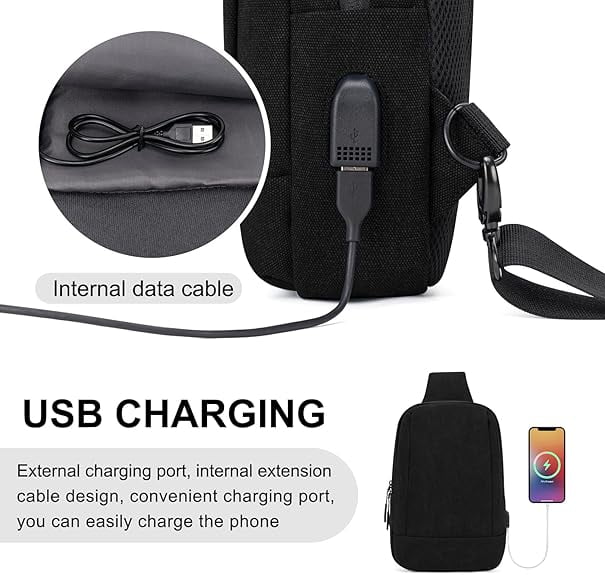 Kabaqoo Sling Bag, Small Crossbody Sling Backpack for Men/Women, Lightweight Shoulder Bag for Travel, Hiking, Cycling, Fitness
