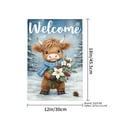 thumbnail image 4 of JOOCAR Welcome Cow with Flowers Garden Flag for Winter Christmas Home Outdoor Garden Yard Door Decor 12x18 inch, 4 of 5