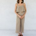 thumbnail image 2 of Algodón Sling Top Pantalones Sin mangas Señoras Loose Fit Estilo vintage Traje de vacaciones FLhrweasw Nuevo, 2 of 7
