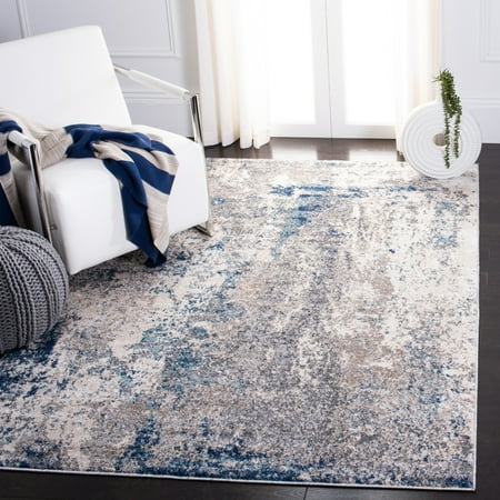 SAFAVIEH Aston Adrasteia Abstract Area Rug, Gray/Navy, 5'3" x 7'7"
