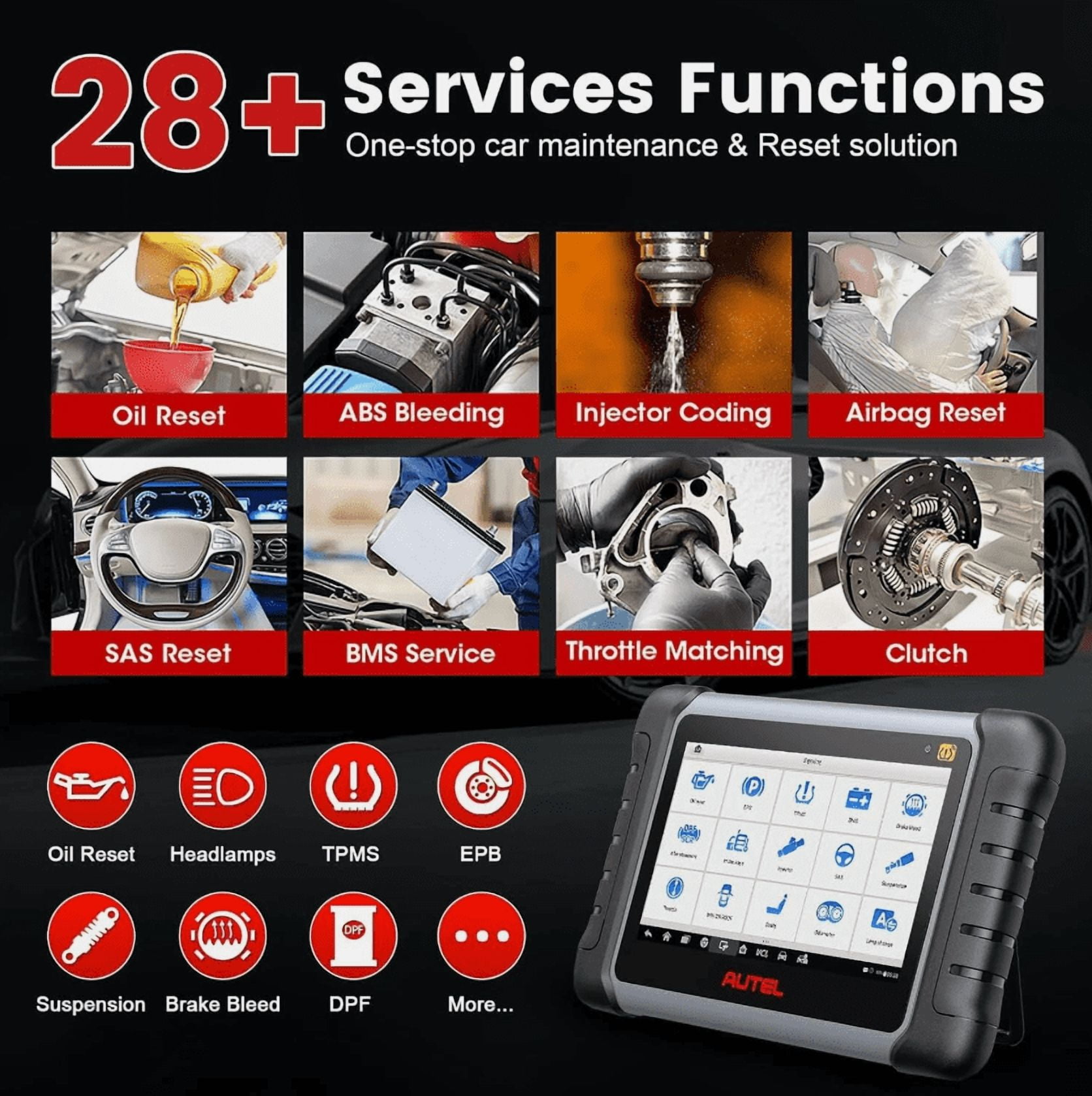 Autel Scanner MaxiCOM MK808Z-TS: Android 11 Based Bi-Directional TPMS Tool, Updated of MK808TS/MK808BT/TS608Pro with Active Test, 28+ Service, Bluetooth All Systems Diagnoses, Advanced TPMS Features