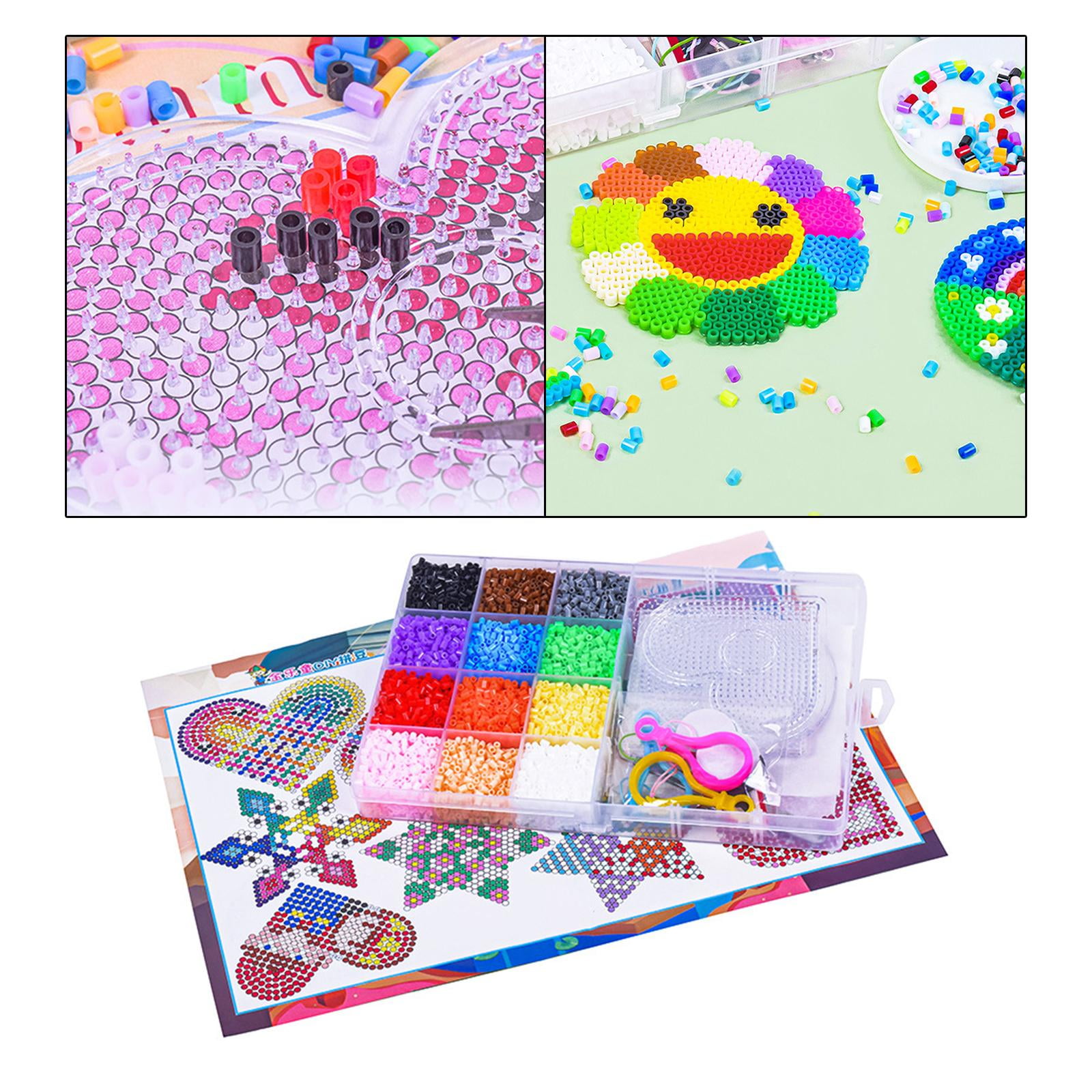 FVDPWYE Hama Beads with Box DIY Art Craft Christmas Gift 5mm with Pegboards Ironing Paper Fuse Beads Kit
