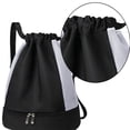 thumbnail image 3 of Laklulu Mochila con cordón y compartimento para zapatos, bolsas con cordón para hombres, mujeres, gimnasio, yoga, compras, natación, 3 of 6