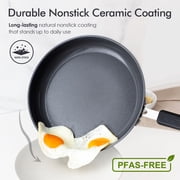 SENSARTE Nonstick Ceramic Frying Pan Skillet, Induction Omelette Pan Egg Pan, Healthy Cookware Chefs Pan with Heat-Resistant Handle, Gray, 12