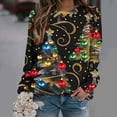 thumbnail image 2 of Womens Christmas Sweatshirt Fashion Xmas Drop Shoulder Long Sleeve Loose Pullover Tops Round Neck Loose Sweat, 2 of 5